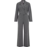 WE Fashion - Dames Jumpsuit - Overslaghals - Wijde Pijpen - Lange Mouwen