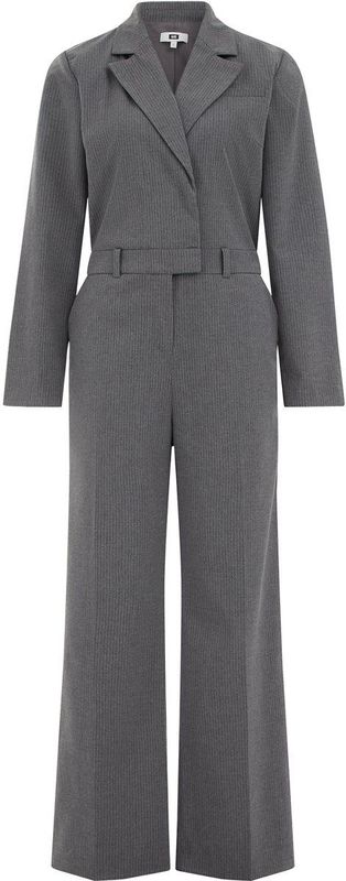 WE Fashion - Dames Jumpsuit - Overslaghals - Wijde Pijpen - Lange Mouwen