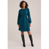 WE Fashion - Jurk - Petrol - Kort - Met Ceintuur