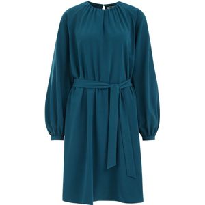 WE Fashion - Jurk - Petrol - Kort - Met Ceintuur