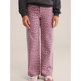 WE Fashion - Jeans - Lila - Dierenprint - Wide Leg