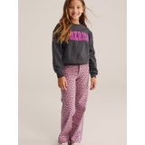 WE Fashion - Jeans - Lila - Dierenprint - Wide Leg