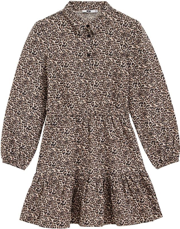 WE Fashion - Jerseyjurk - Lichtbruin - Luipaardprint - Regular Fit - Katoen