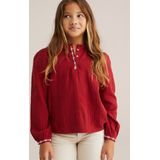 WE Fashion - Blouse - Rood - Lange Mouw - Katoen