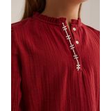 WE Fashion - Blouse - Rood - Lange Mouw - Katoen