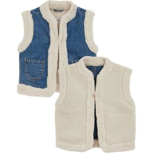WE Fashion - Blue Ridge - Gilet - 100% Katoen - V-hals - Teddy Afwerking