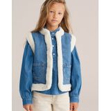 WE Fashion - Blue Ridge - Gilet - 100% Katoen - V-hals - Teddy Afwerking
