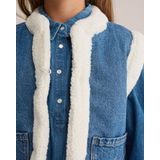 WE Fashion - Blue Ridge - Gilet - 100% Katoen - V-hals - Teddy Afwerking