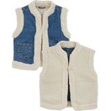 WE Fashion - Blue Ridge - Gilet - 100% Katoen - V-hals - Teddy Afwerking