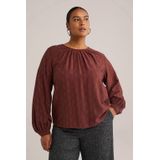 WE Fashion - Blouse - Curve - Dames - Met Structuur