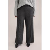 WE Fashion Dames wide leg pantalon met structuur - Curve