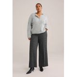 WE Fashion Dames wide leg pantalon met structuur - Curve