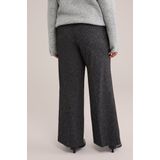 WE Fashion Dames wide leg pantalon met structuur - Curve