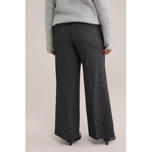 WE Fashion Dames wide leg pantalon met structuur - Curve