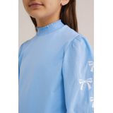 WE Fashion - Top - Shirts - Opstaande Kraag - Lange Ballonmouwen - Stretchkatoen