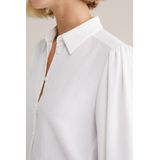 WE Fashion - Blouse - Wit - Driekwart Mouwen - Knoopsluiting