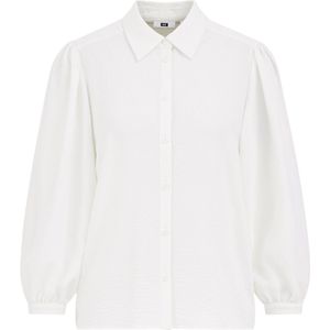WE Fashion - Blouse - Wit - Driekwart Mouwen - Knoopsluiting