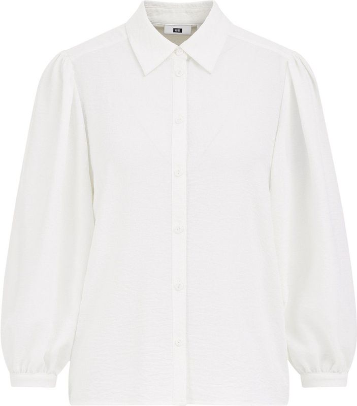 WE Fashion - Blouse - Wit - Driekwart Mouwen - Knoopsluiting