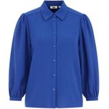 WE Fashion - Blouse - Kobaltblauw - Klassieke Blouse - Driekwart Mouw