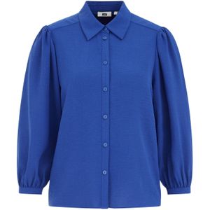 WE Fashion - Blouse - Kobaltblauw - Klassieke Blouse - Driekwart Mouw