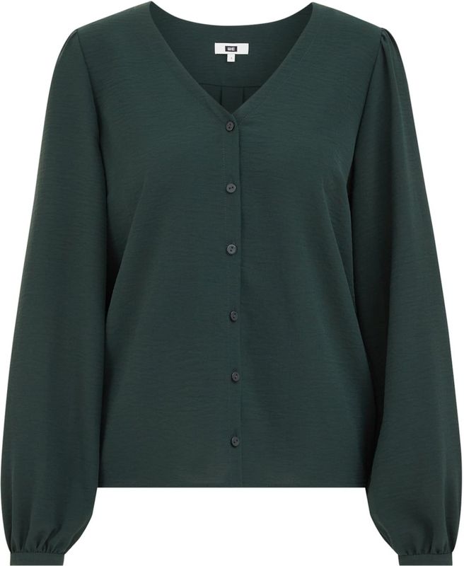 WE Fashion - Blouse - V-hals - Knoopsluiting - Ballonmouwen