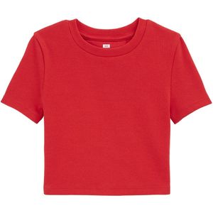 WE Fashion - Shirt - Vuurrood - Kwartmouw - Normale Pasvorm