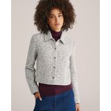 WE Fashion - Dames slim fit bouclé vest - Slim Fit - Bordeauxrood -  Maat: 32