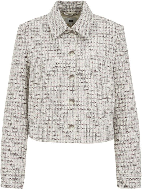 WE Fashion - Dames slim fit bouclé vest - Slim Fit - Bordeauxrood -  Maat: 32