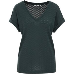 WE Fashion - Curve - T-shirt - Met Opengewerkte Structuur