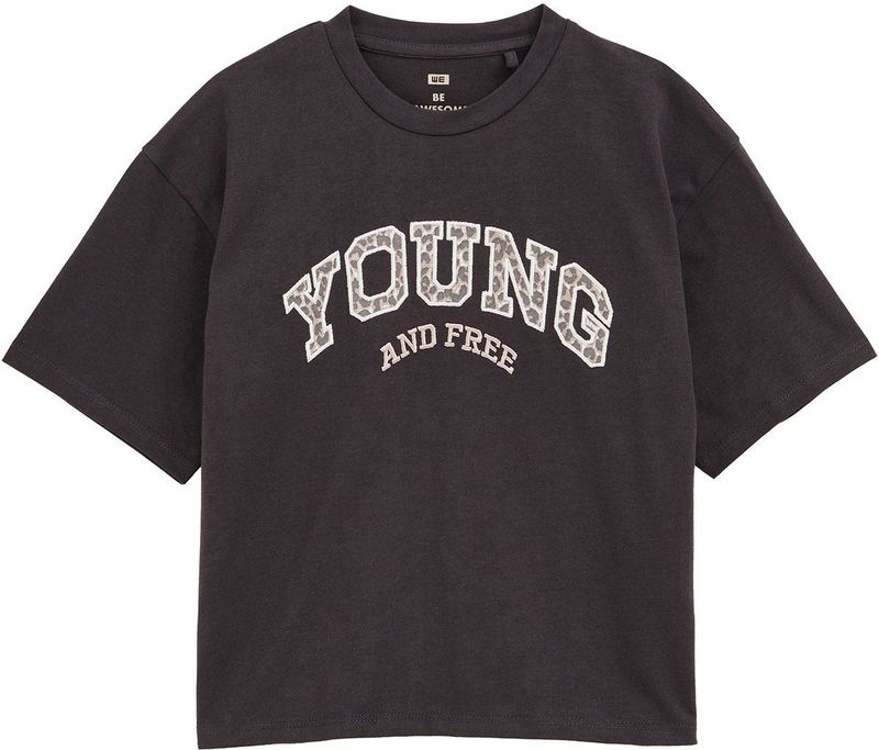 WE Fashion - Oversized T-shirt - Meisjes - Met Embroidery