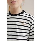 T-shirt - Regular Fit - Lange Mouwen - Ronde Hals - Geborduurde Tekst