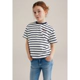 WE Fashion - Meisjes T-shirt - Donkerblauw - Regular Fit