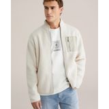 WE Fashion - Heren Regular Fit Bomberjack - Gebroken Wit - Teddy