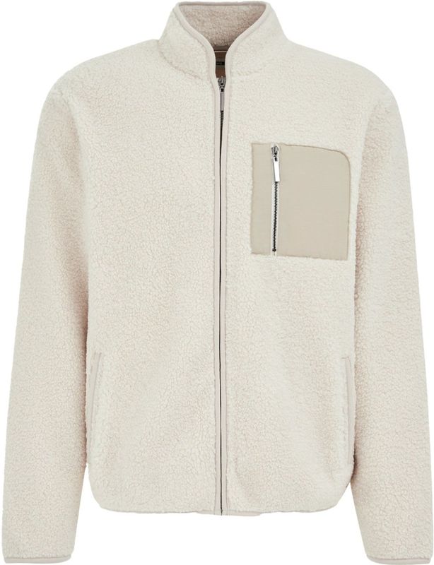 WE Fashion - Heren Regular Fit Bomberjack - Gebroken Wit - Teddy