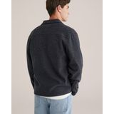 WE Fashion - Heren Overshirt - Donkerblauw - Regular Fit - Wollen Look