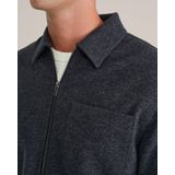 WE Fashion - Heren Overshirt - Donkerblauw - Regular Fit - Wollen Look