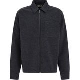 WE Fashion - Heren Overshirt - Donkerblauw - Regular Fit - Wollen Look