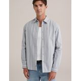 WE Fashion - Regular Fit - Overhemd - Grijsblauw - Katoen