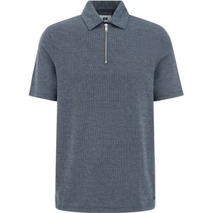 WE Fashion slim polo donkerblauw