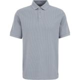 WE Fashion slim polo rib gebreid grijsblauw