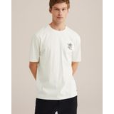 T-shirt - Wit - Katoen - Ronde Hals, Korte Mouwen, Palmboomprint