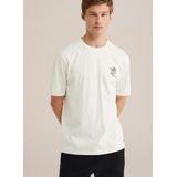 WE Fashion - Heren T-shirt - Ecru - Katoen - Relaxed Fit