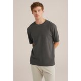 T-shirt - Wafelstructuur - Ronde Hals - Korte Mouwen - Relaxed Fit