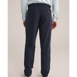 WE Fashion - Bandplooibroek - Donkerblauw - Regular Fit - Gerecycled Materiaal