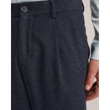 WE Fashion - Bandplooibroek - Donkerblauw - Regular Fit - Gerecycled Materiaal