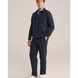 WE Fashion - Bandplooibroek - Donkerblauw - Regular Fit - Gerecycled Materiaal