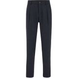 WE Fashion - Bandplooibroek - Donkerblauw - Regular Fit - Gerecycled Materiaal