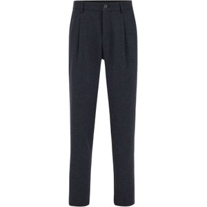 WE Fashion - Bandplooibroek - Donkerblauw - Regular Fit - Gerecycled Materiaal