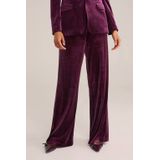 WE Fashion - Velvet Wide Leg Pantalon - Dames - Regular Fit