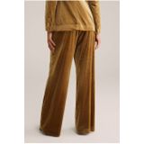 WE Fashion - Velvet Wide Leg Pantalon - Okergeel - Regular Fit